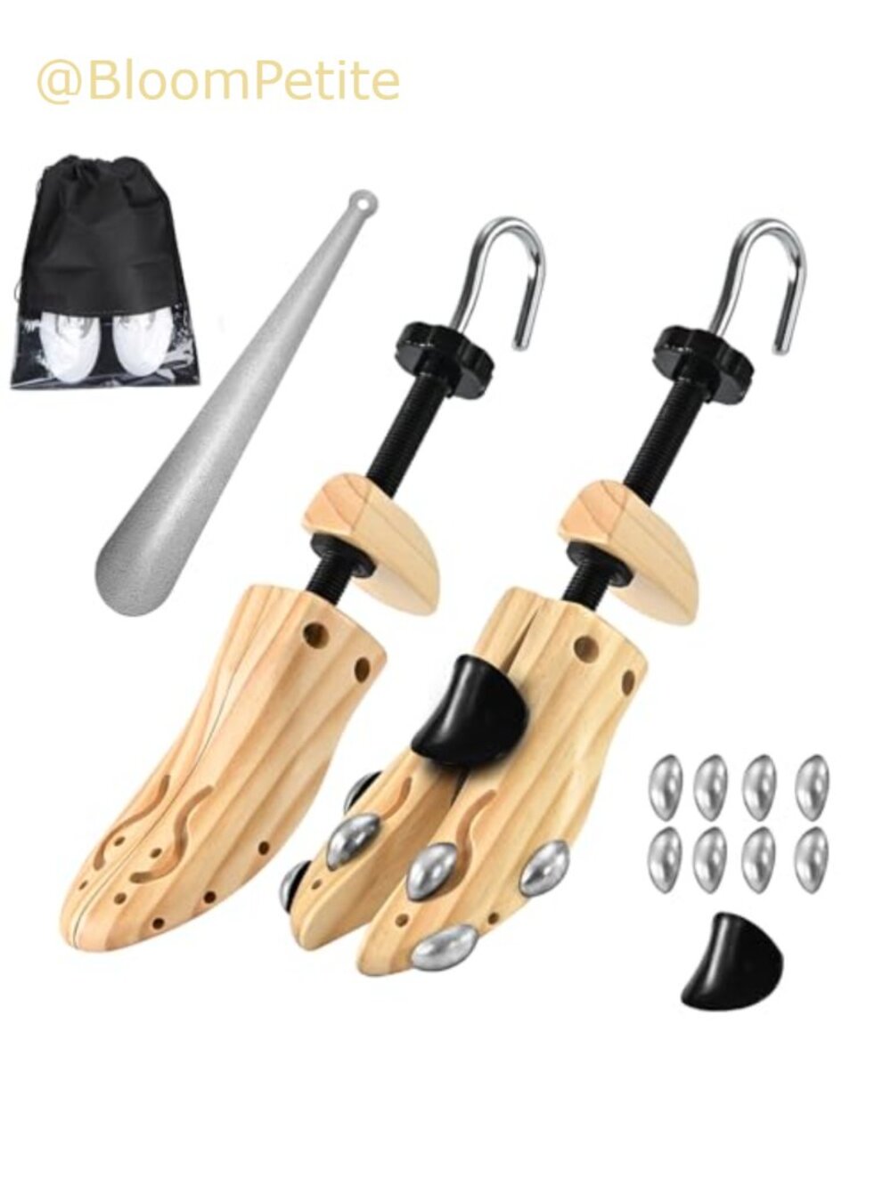 Wooden Shoe Stretcher 4-Way Adjustable Shoe Tree for Wide Feet